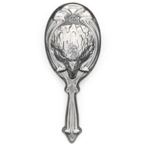Gucci Ornate Silver “Eagle” Hand Mirror, Beautiful Baroque Heirloom Style + Box